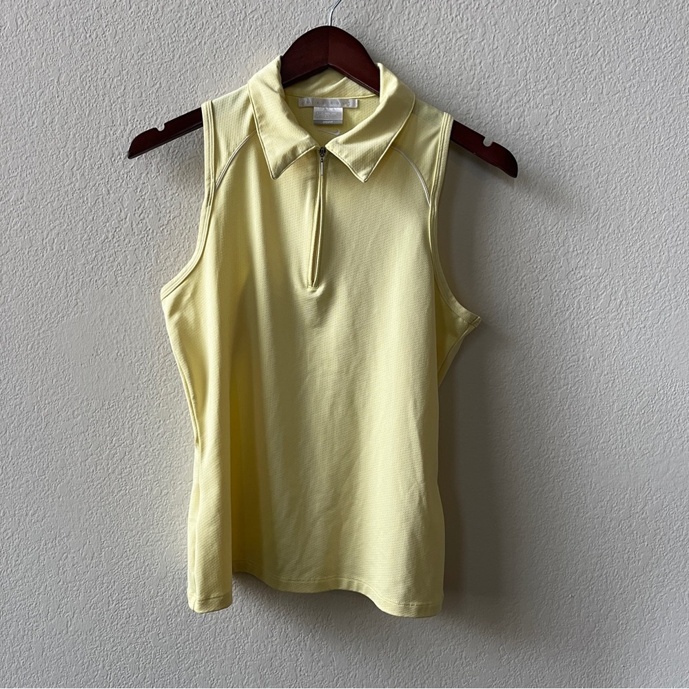 Nike Golf Butter Yellow Sleeveless Polo Tank Top